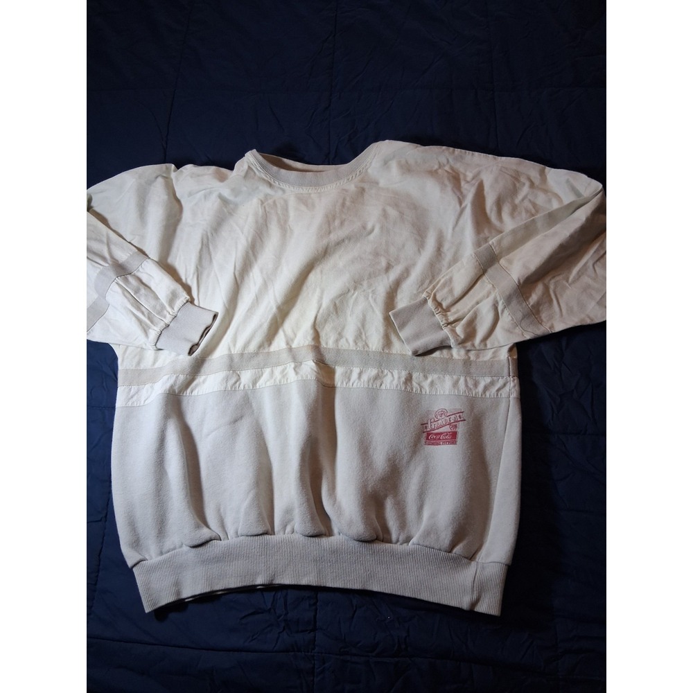 Vintage Coca-Cola Sweatshirt Mens Medium Gray Pullover Soda Graphic 80's Promo